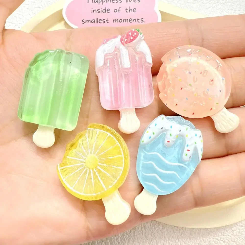 DIY Resin Transparent Popsicle Cabochon Flatback Pendant Decoration for Phone Case Scrapbooking Jewelry Making Craft Miniature