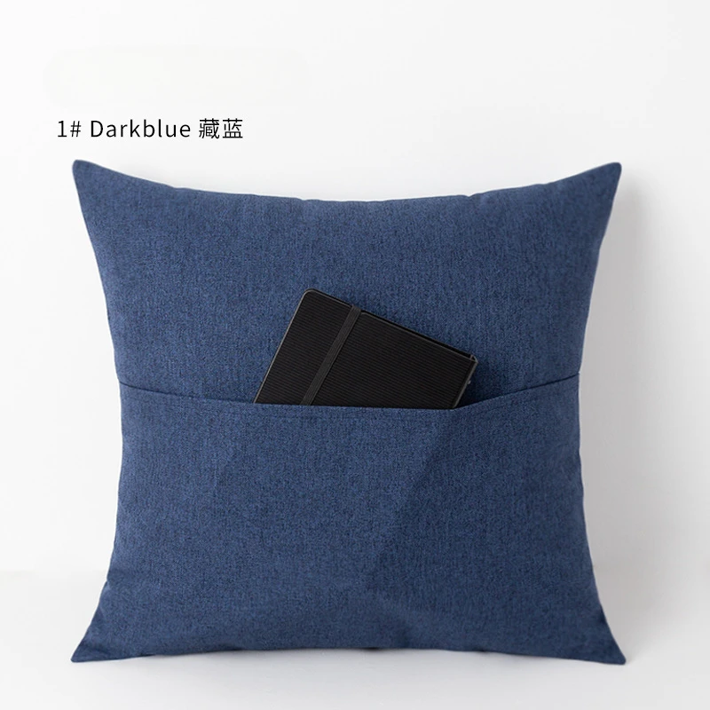 

Pillow Cover TV Sofa Remote Control Storage Cushion Cover Pocket Pillow Case