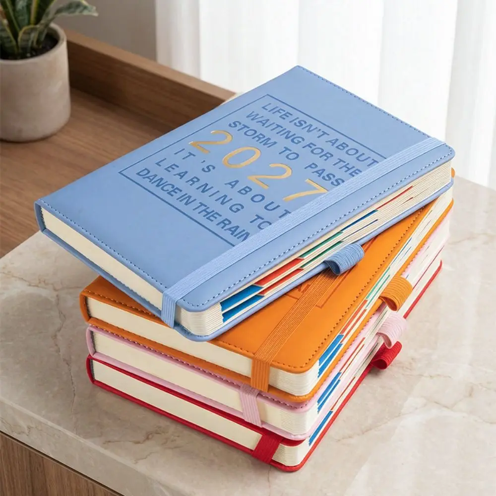 New A5 2027 Schedule Book English Efficiency Manual 365 Day Planner with Calendar Notebook School Office Supplies