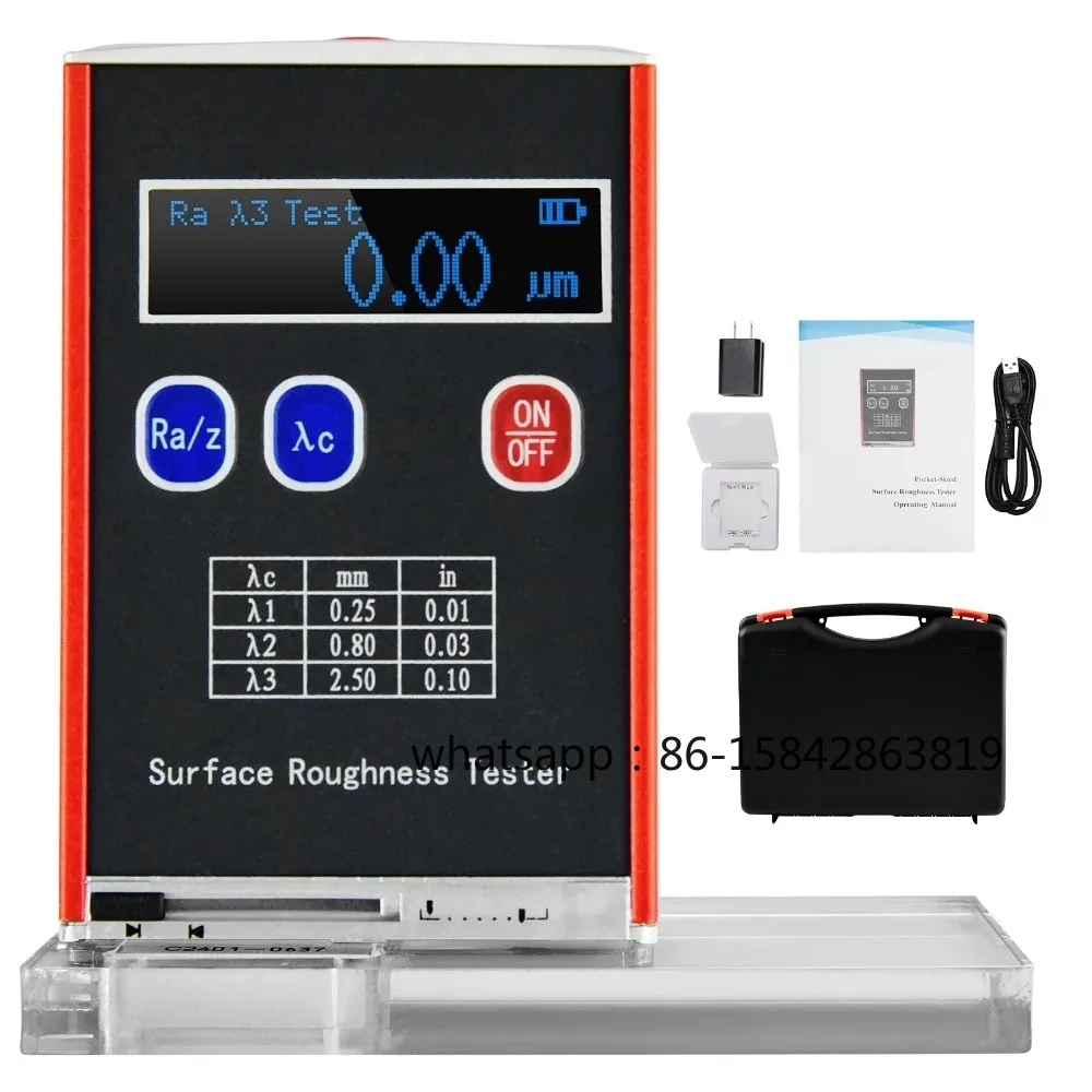 Surface Roughness Tester Meter High Accuracy 0.01μm Profilometer Portable Profile Gauge 4 Testing Parameters Ra/Rq Rz/Rt
