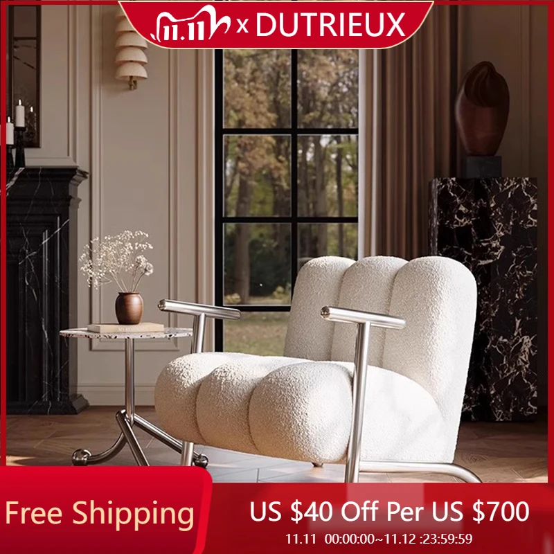 

White Cream Chairs Dresser Makeup Luxury Modern Unique Design Comfortable Living Room Chairs Fashion Fauteuil Home Furniture