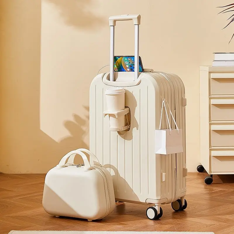 new-2025-women's-luggage-carry-on-suitcase-20-inch-24-inch-mother-daughter-set-travel-password-boarding-durable-abs-material