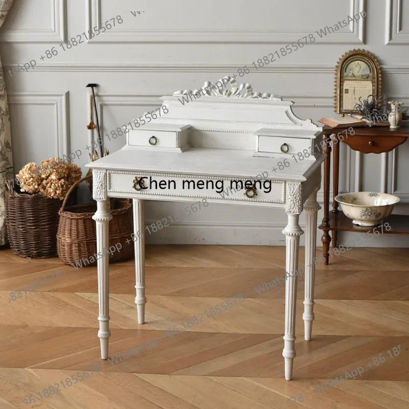 Solid wood dresser desk integrated computer, bedroom small engraving multi-function