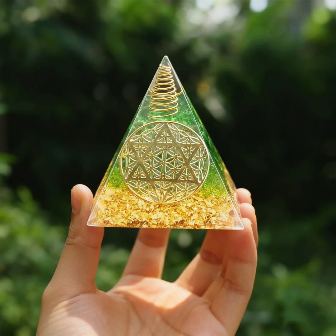 1 Stück Orgonit-Pyramidenstein, natürlicher Kristall-Edelstein, Pyramidenornamente für das Heimbüro, Desktop-Dekoration – Detail 5