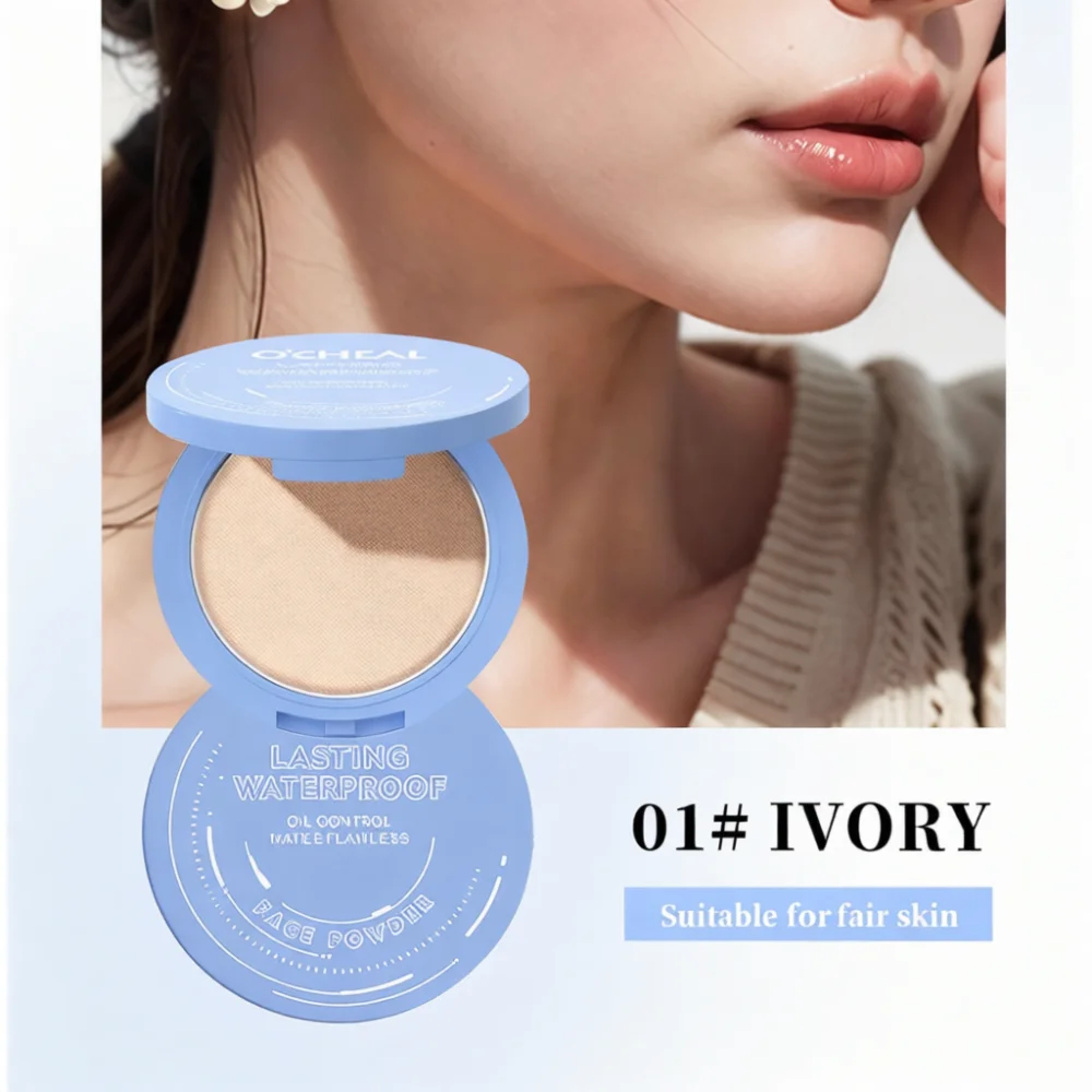 OCHEAL Oil Control Face Pressed Powder Matte Finish Waterproof Long Lasting Concealer Makeup Foundation Setting Powder