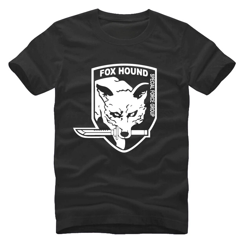 Men Tops Fashion Short Sleeve Cotton T-shirt Tee Camisetas Hombre men tee shirt New Metal Gear Solid MGS Fox Hound T Shirt funny