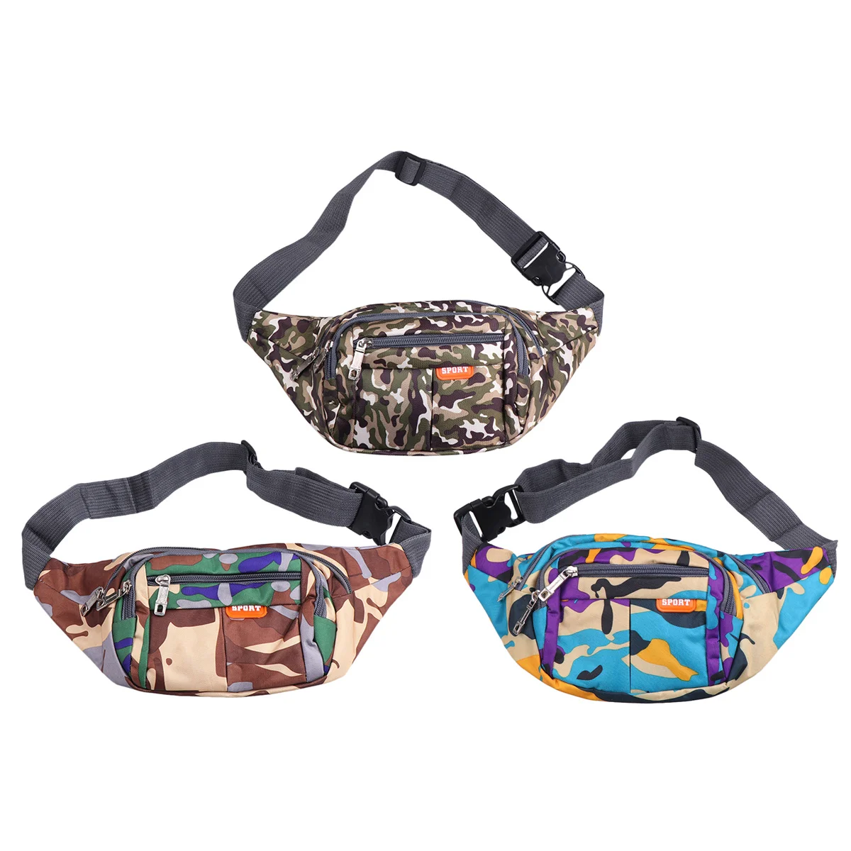 حقيبة خصر مموهة بتصميم مريح وخياطة قوية لحمل اليدين مثالية للجري في صالة الألعاب الرياضية للاستخدام الخارجي #1