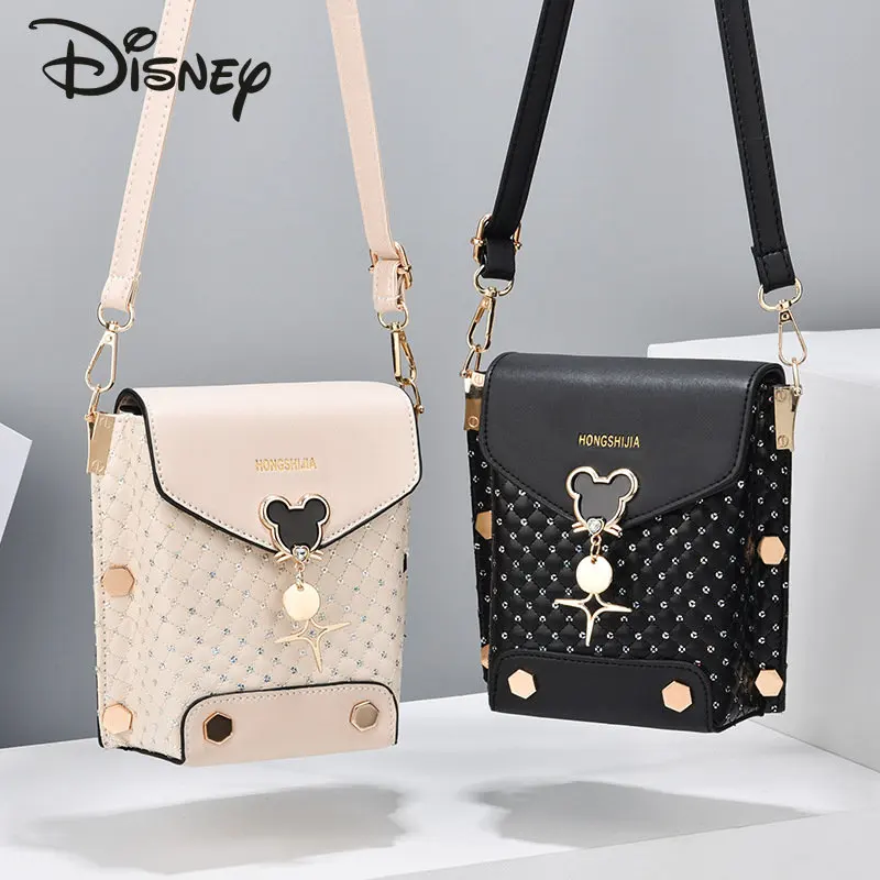 Disney Mickey New Women\'s Crossbody Bag Fashionable High Quality Girls\' Phone Bag Retro High Grade Sequin Women\'s Shoulder Bag