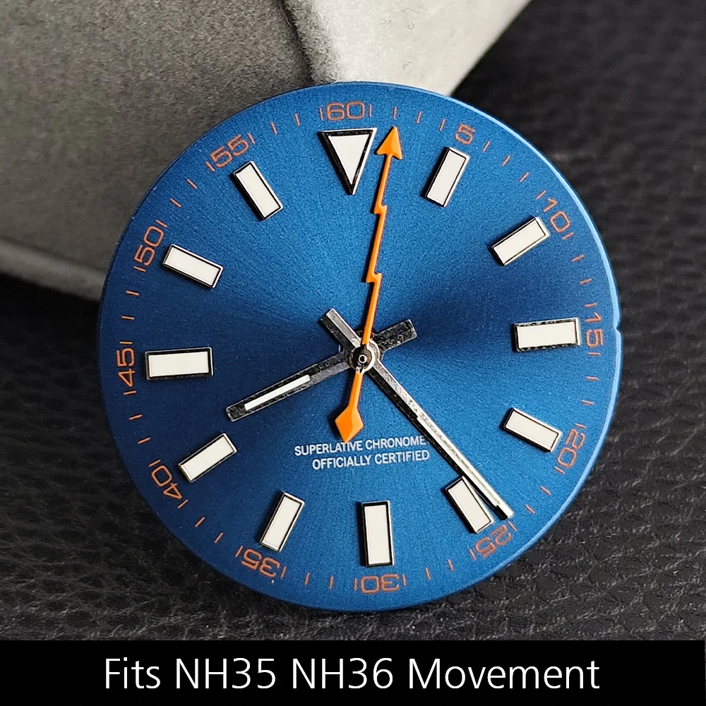 28.5 مللي متر ساعة الطلب مضيئة الهاتفي يناسب NH35/M8215/E2824 ساعة يد تعمل بالحركة اكسسوارات ساعة أجزاء ساعة للرجل العقيمة الهاتفي