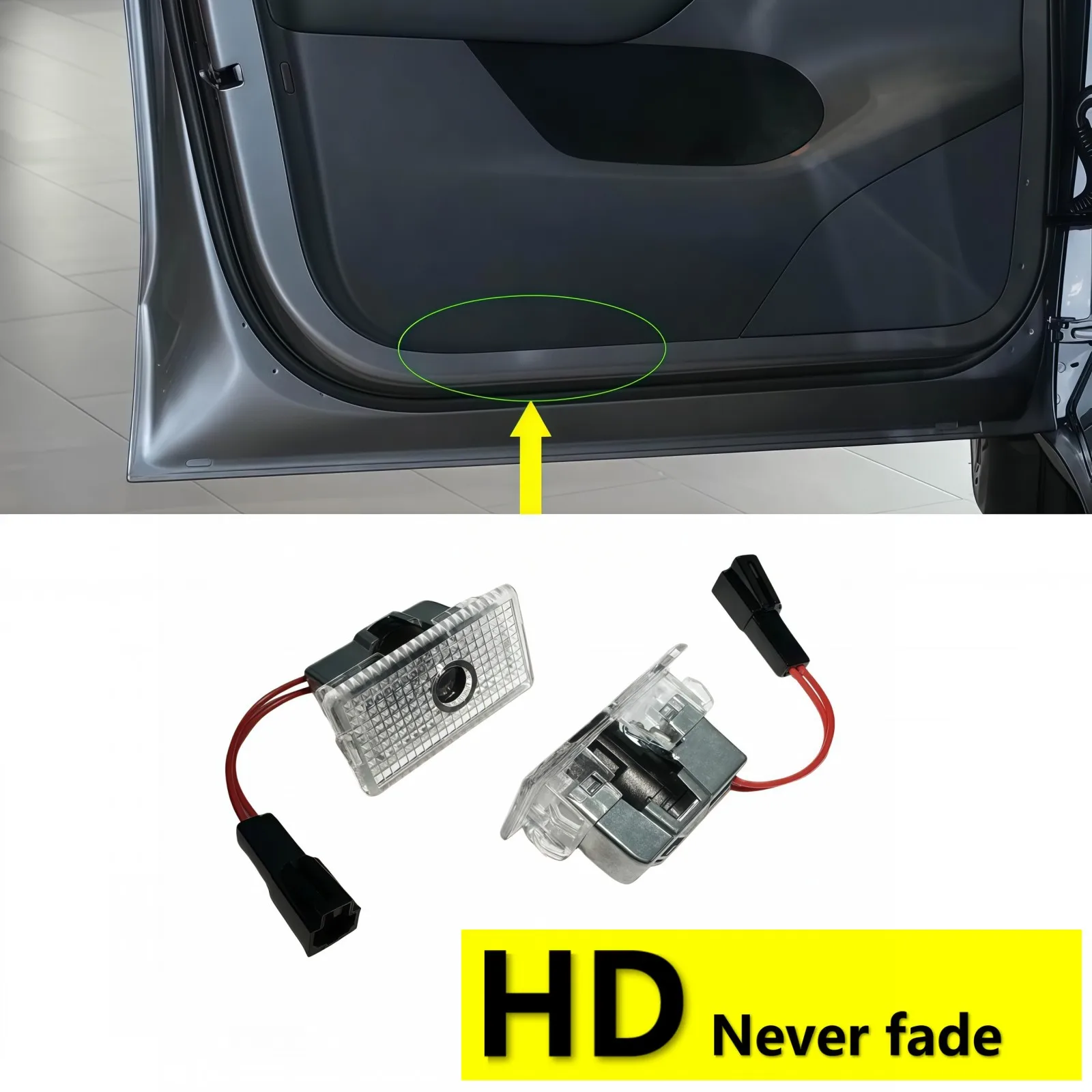 HD 2X LED Car Door Projector Welcome Light For Tesla Accessories Model Y RWD 2025 Model 3 S X 2020 2021 2022 2023 2024 2025 2026