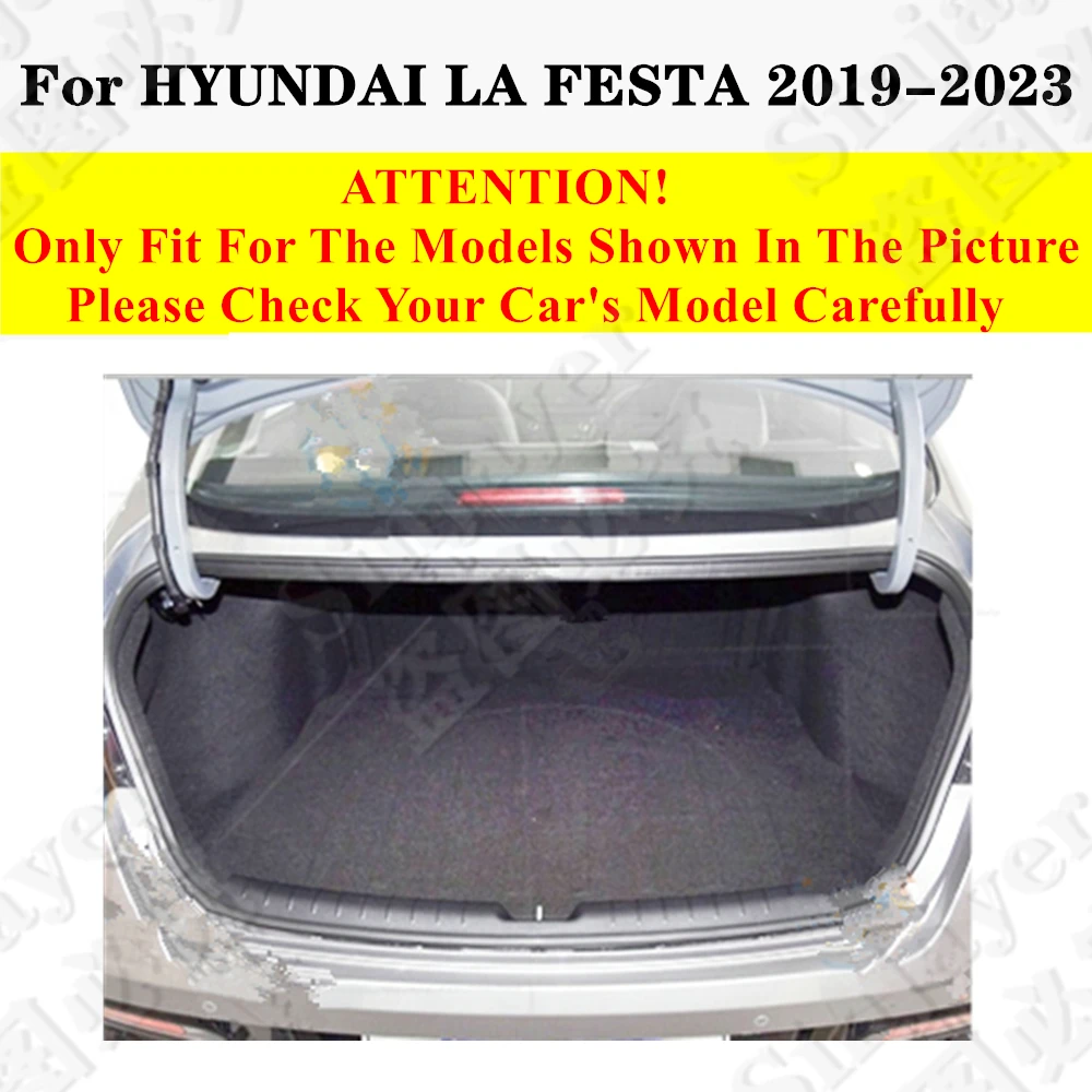 Car Trunk Mat For HYUNDAI LA FESTA 2023 2022 21 20 2019 Flat Side Rear Cargo Protect Carpet Liner Cover Tail Boot Tray Pad Parts