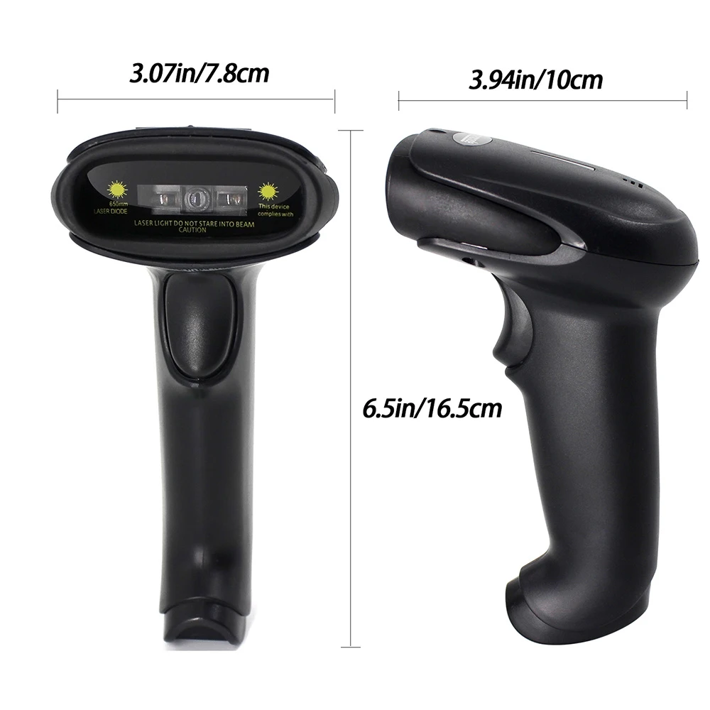 1D CCD Bar Code Scanner Wireless Reader,2.4GHz and USB Wired 2-in-1,16MB Memory Store 50K+ Barcodes Data,Auto Sacnning Available
