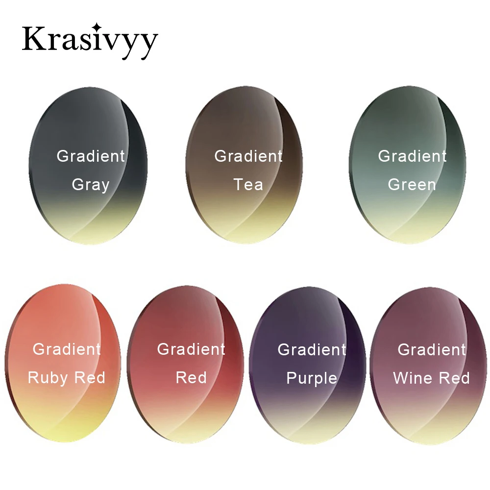 Customized Gradient Lenses 1.56 1.61 1.67 Tinted Dyeing Prescription Resin Optical Lenses High Quality Brand Sunglasses Lenses
