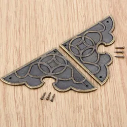2 Pcs 54mm Antique Bronze Jewelry Wine Gift Box Corner Foot Wooden Case Furniture Decorative Metal Corner Protectors Zinc Alloy