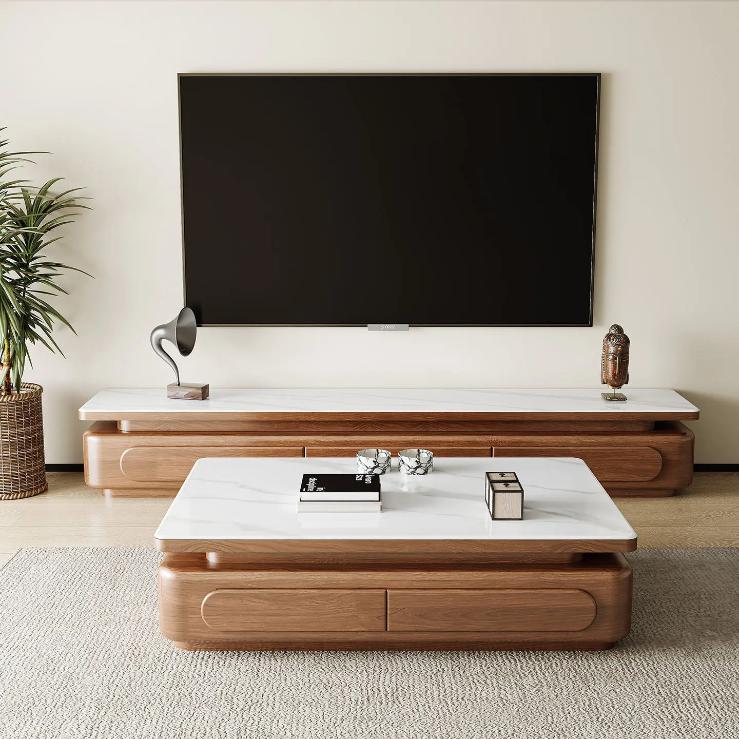 Coffee Table Set Home Furniture Set Solid Wood Coffee Table Set Simple Wooden Coffee Table for Seating
