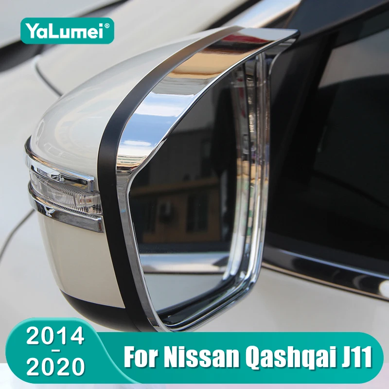 

For Nissan Qashqai J11 2014 2015 2016 2017 2018 2019 2020 Car Rearview Mirror Eyebrow Rainproof Rain Protector Cover Accessories