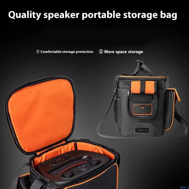 R91a Shock Duty Shock -Resean Travel Case Организаторы для Partybox2 Speaker с многоцелевыми отсеками для хранения
