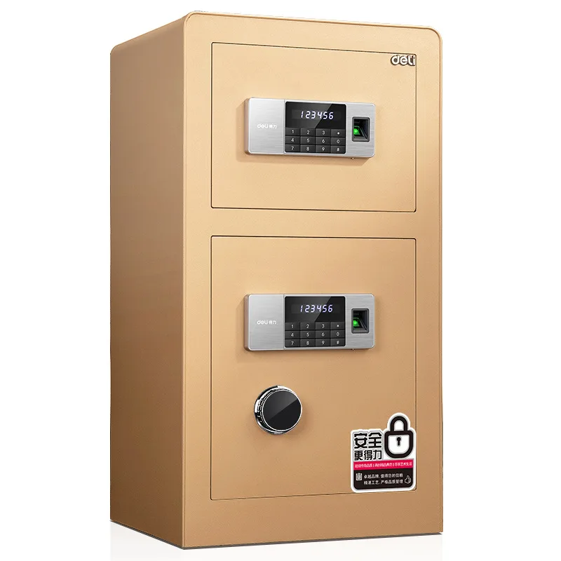 

4108 Сейф с паролем по отпечатку пальца, двухслойный, бытовой шкаф, средний офисный противоугонный сейф, депозитный ящик