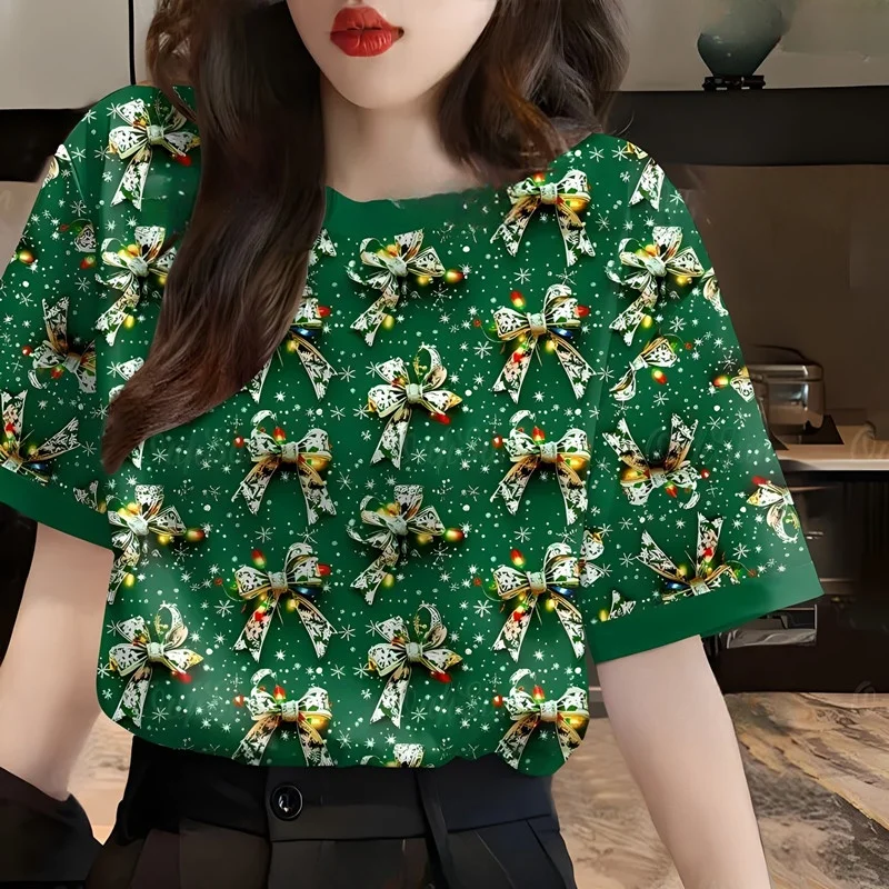 

Hot S loween Cisas Pattern 3D Print ort Sve Women's Faionable round Ne T-irt Casual Sle Polyester Fabr...