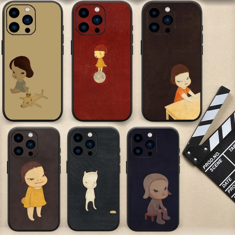 Yoshitomo Nara artnet Art Phone Case For iPhone 13 14 15 11 12 Mini Pro Max Transparent Shell