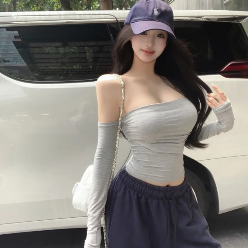 

Classic Versatile Spicy ort oulder T-irt Slim Fit Sli Autumn Winter New Arrival Women's Knitted Faion Top