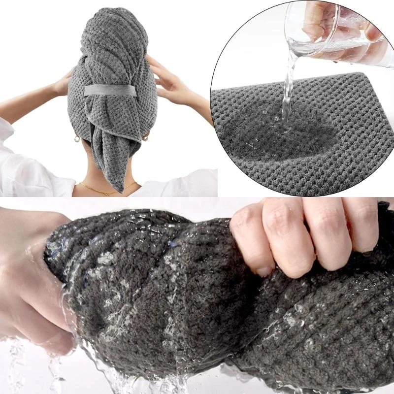 Absorbent Microfiber Hair Wrap, Fast Drying Towels for Curly Hair, Gentle AntiFrizz Turbans