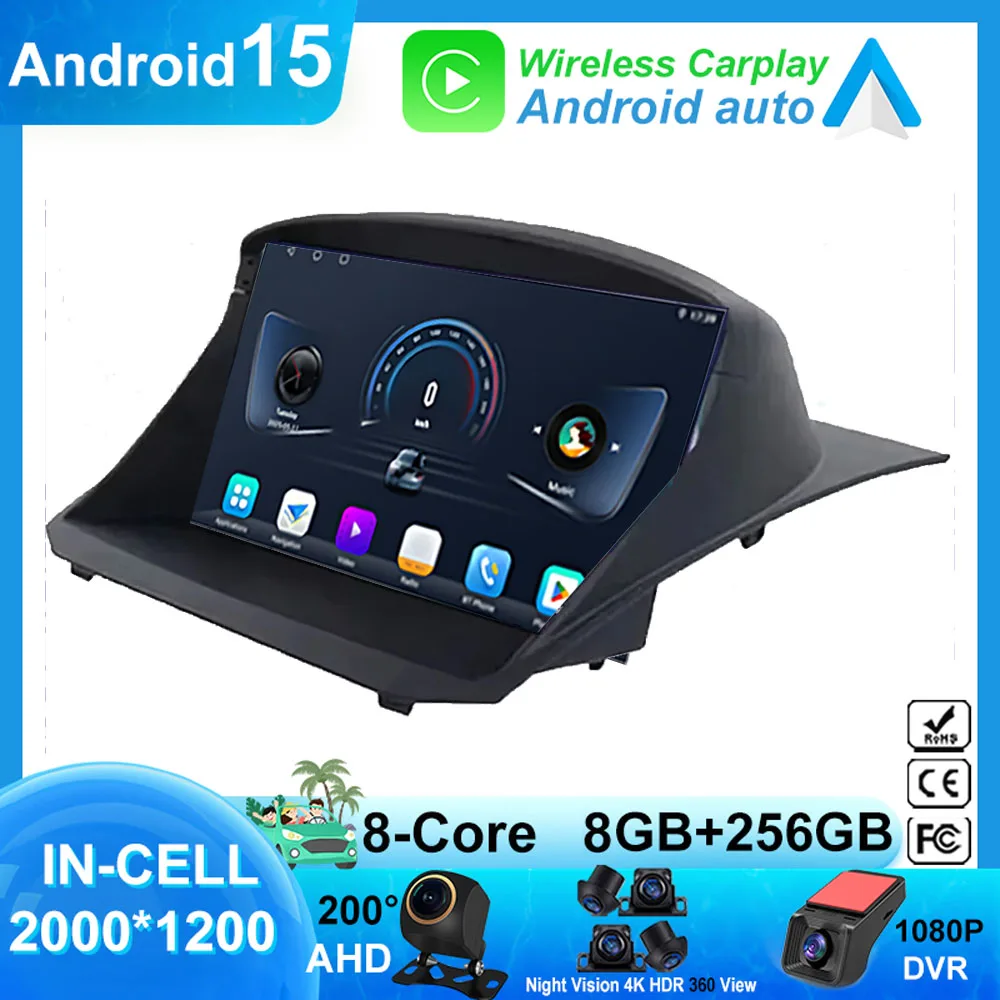 Android Radio For Ford Fiesta MK6 2009 - 2017 Car Video Multimedia Player Navigation GPS Carplay Autoradio Stereo Head Unit WIFI