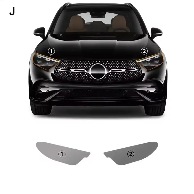 Headlight RearView B Pillars Film for Mercedes-Benz GLC X254 Coupe 2024 2025 TPU Car Paint Protection Anti-scratch Protective