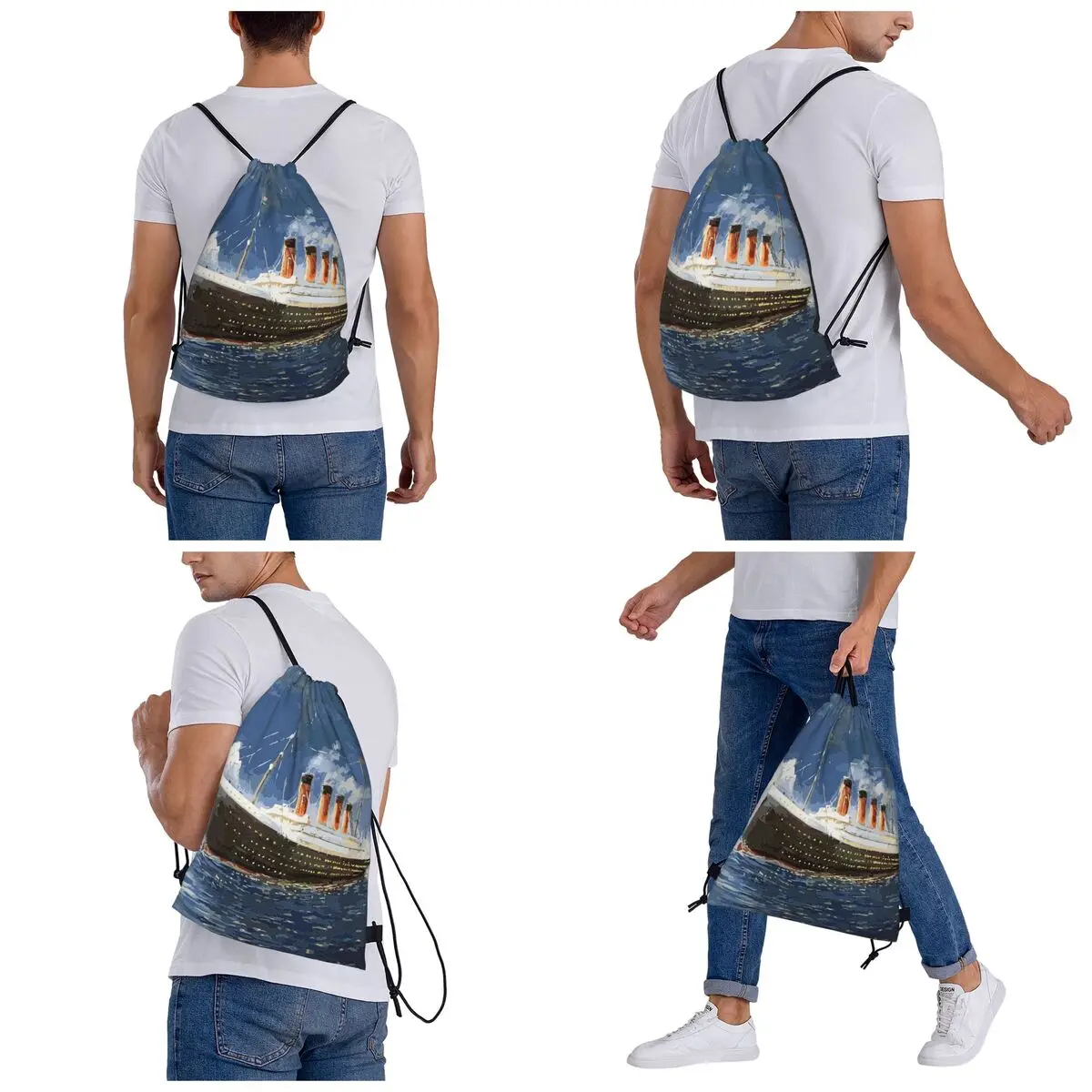 The Most Popular Ship Of All Times, Titanic. Backpacks Portable Drawstring Bundle Pocket Sundries Bag Book Bags for School