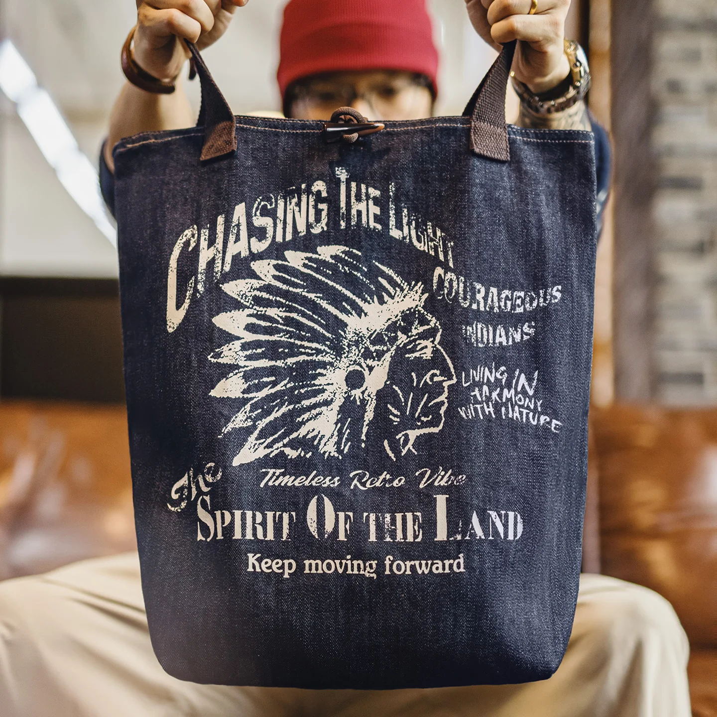 Винтажная джинсовая сумка-тоут Maden с индийским узором