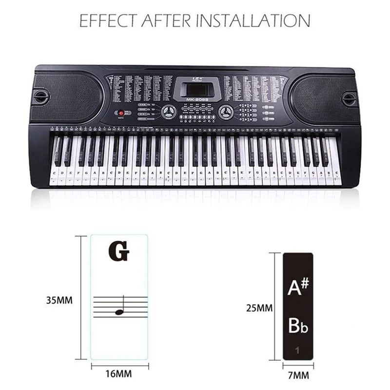 N05R 2X 88 Tombol 61 Tombol 54 Tombol Stiker Keyboard Piano Transparan Tab Stiker Keyboard Elektronik
