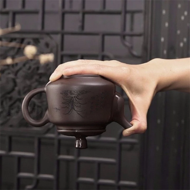 Yixing Zisha Teapot Chinese Handmade Kungfu Tea Kettle Purple Clay Home Decor Pottery Teaware Set Tea Ceremony