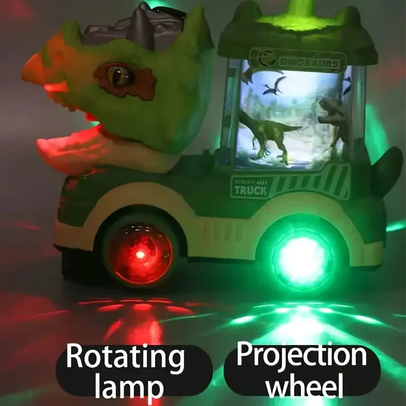 Kids Electric Universal Dinosaur Car Toys Spray Tyrannosaurus Rex Engineering Car for Boys Girls Birthday Xmas Gift