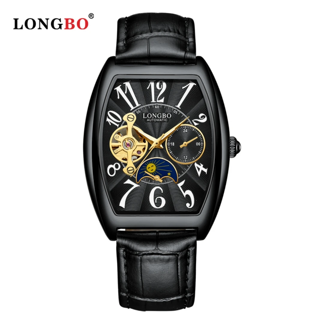 Fashion Luxury Watch Men Mon Phase Tourbillon Watches Small Seconds Automatic Mechanical Wristwatches Reloj Hombre