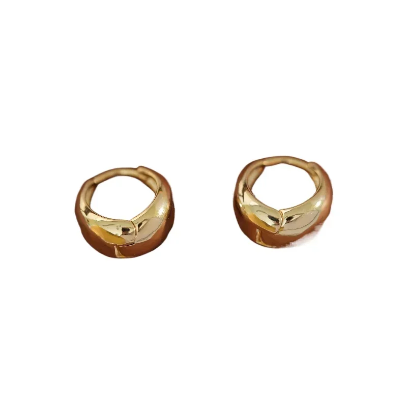 

S925 silver needle geometric circle ear clip, niche water droplet sensor ring, no ear hole, mosquito coil, ear clip