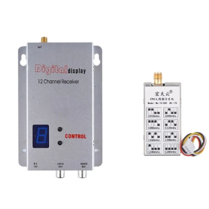 1.2G 1W 1000mW 8CH TX1000送信機 RX02 12CH受信機 FPVコンボ 最大3km FPVレーシングドローン 長距離対応