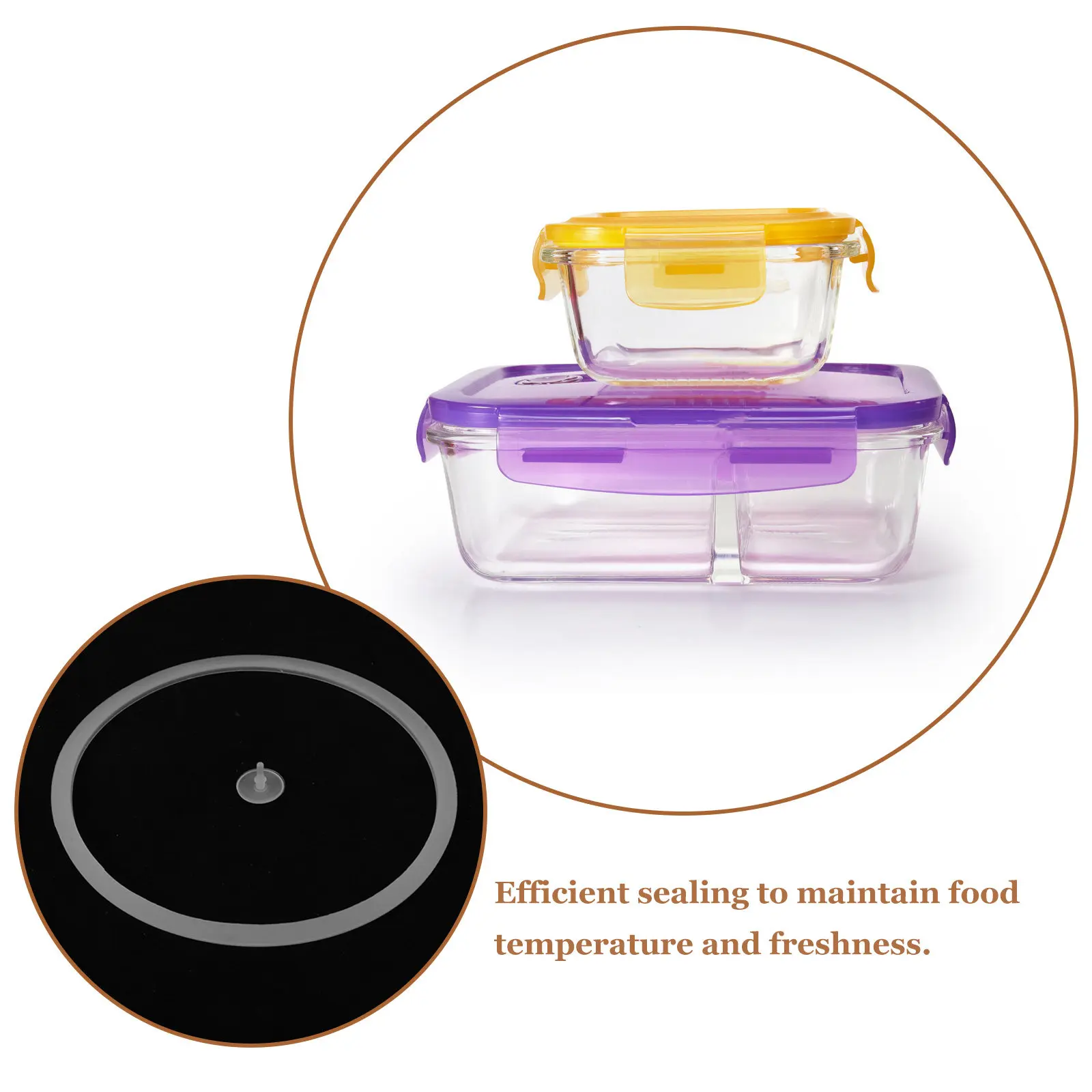 1Set Silicone Food Storage Lid Seal Gasket Replacement Leakproof Bento Lunch Box Plug for School Travel Picnic Air Tight