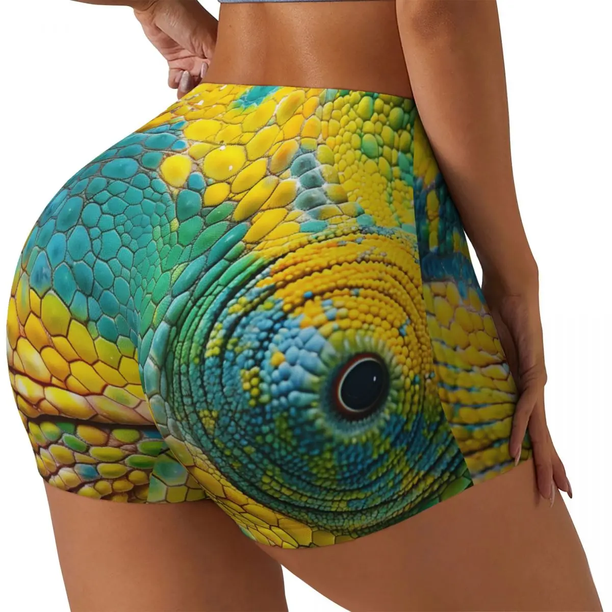 

Women's Yoga Shorts Hairless Animal Skin Style Scrunch Booty Butt Lifting Comfort Fitness Gym