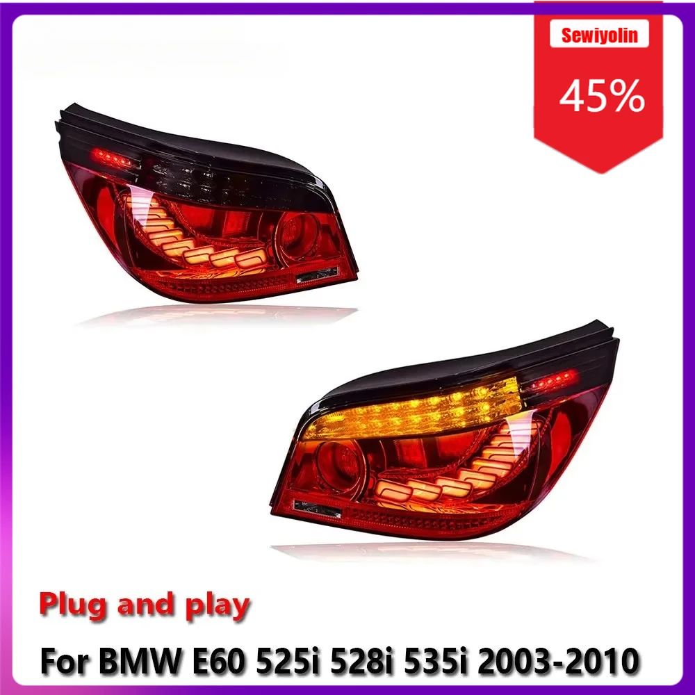 

Sewiyolin Автомобильные светодиодные фонари Задние фонари Авто в сборе для BMW E60 525i 528i 535i 2003-2010 Задние противотуманные фонари DRL Тормозной сигнал поворота
