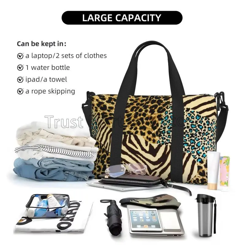 Cheetah Leopard Print Travel Duffel Bags Waterproof Weekender Overnight Handbag Foldable Carry on Bags for Travel Sport Gym Yoga