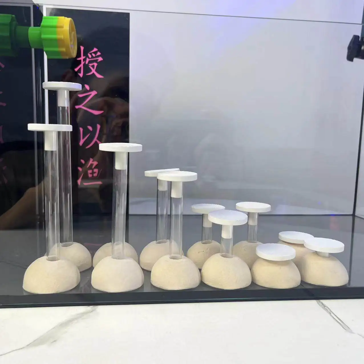 Acrylic Coral Reproduction Stand Ceramic Base Small Landscape Coral Bracket Aquarium Equipment Layering Enhancement Pet Supplies