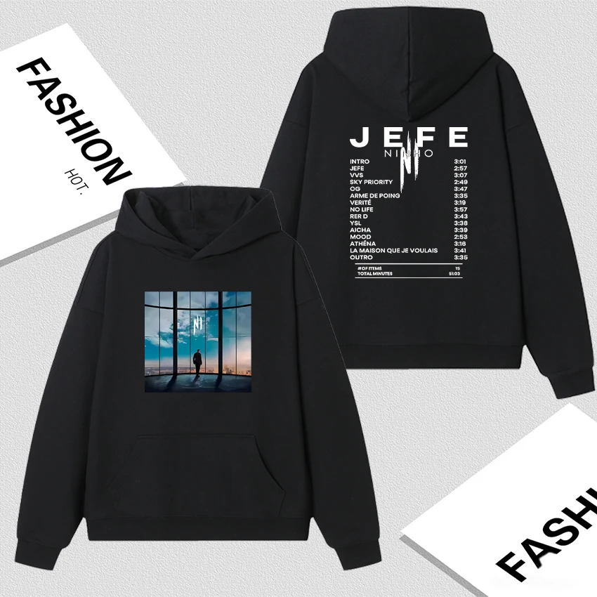 

Rapper Ninho Jefe Album 2025 Graphic Sweatshirt Double Sided Print Pop Hoodie Fashion Oversized Long sleeve Men Women Pullover