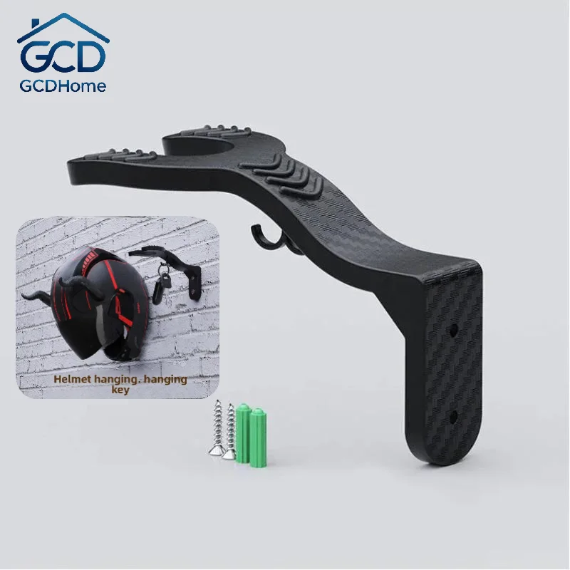 1PC Wall Mount Motorcycle Helmet Hook Universal For Bike Football Cap Headgear Storage Rack Heavy Duty Metal Holder