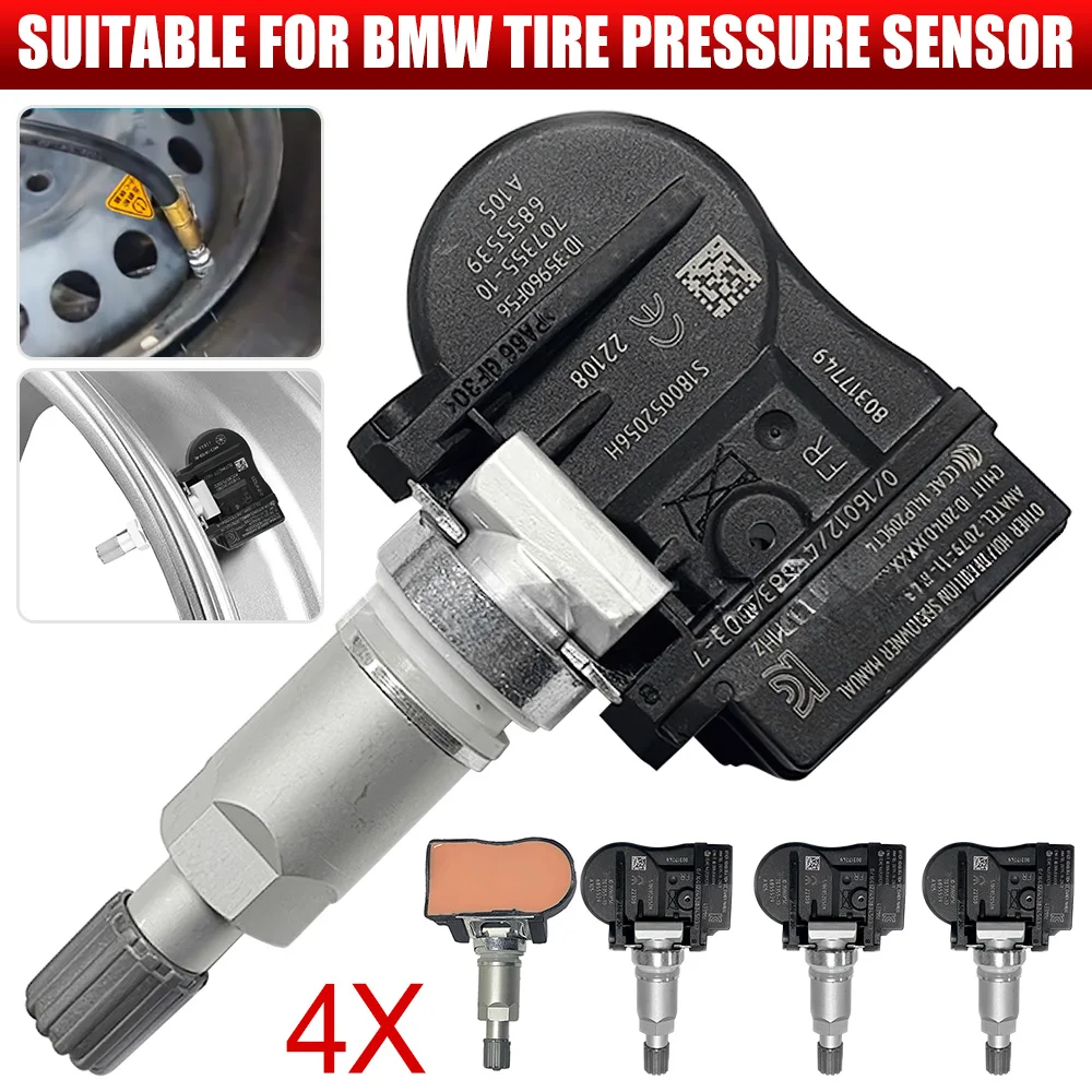 

4X Tyre Pressure Sensors TPMS for BMW F20 F22 F30 F32 X1 F48 X2 F49 X5 F15 F16 OE 36106855539