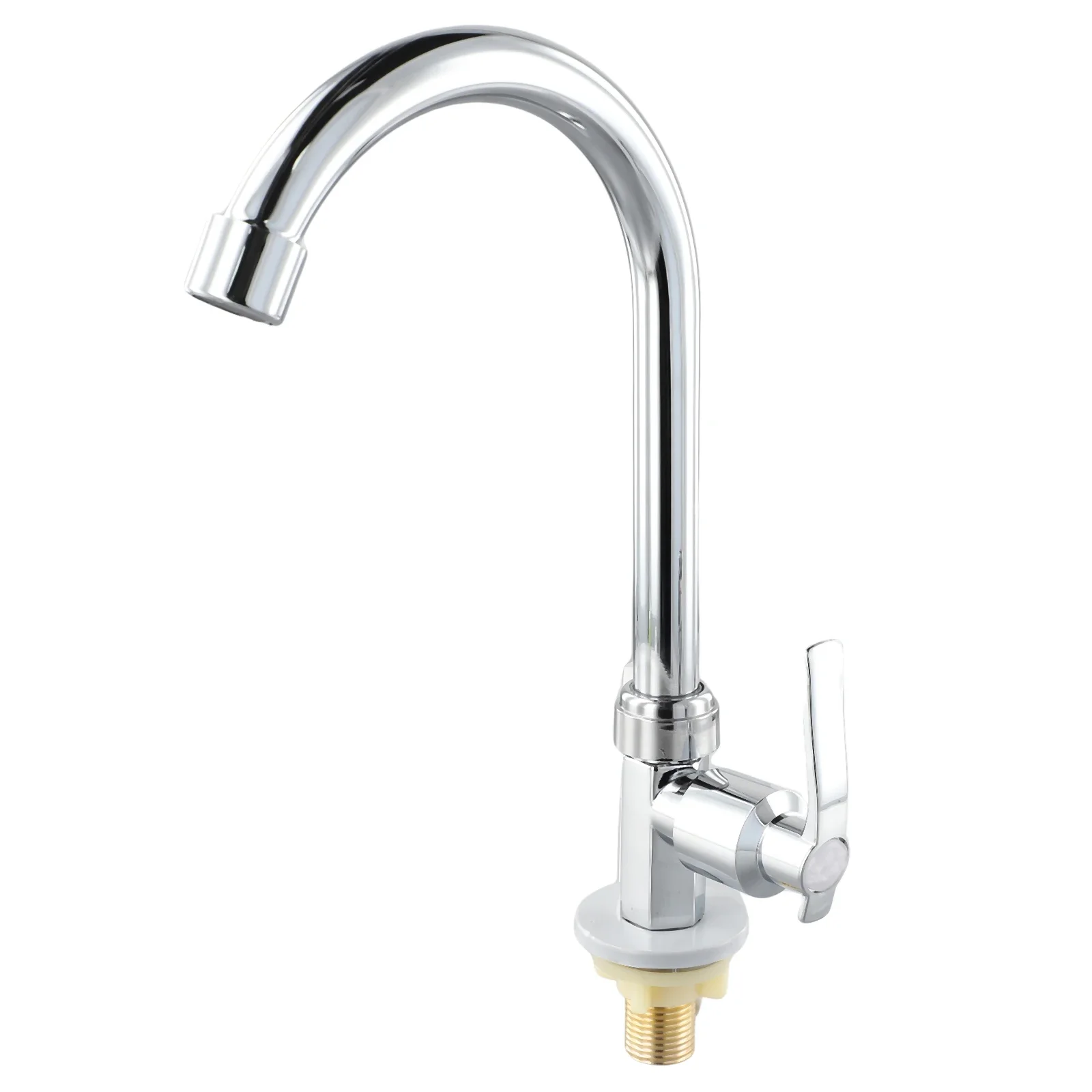 Quality Is Guaranteed Kitchen Faucet Swivel Spout Single Cold Water Hot Sale Is Silver Guaranteed Plating Stainless Steel