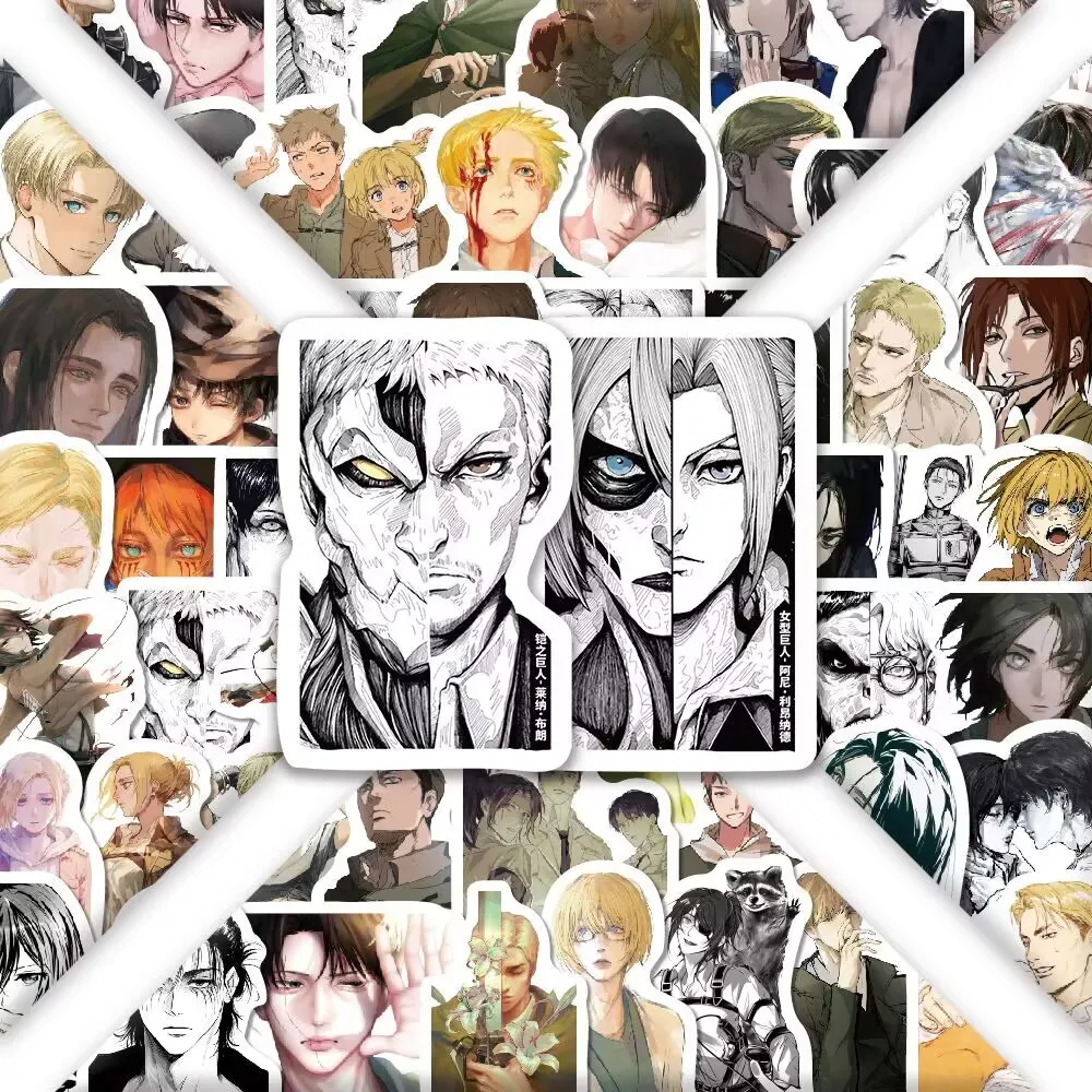 

Наклейки "Атака Титанов", перетаскивающие гномы, креативные ежедневники своими руками, чехлы для телефонов, заметок, наклейки на багаж LEVI