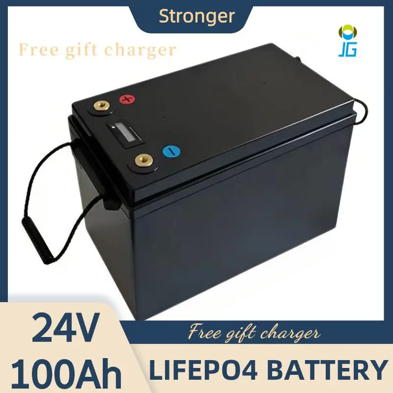 

24V 100Ah LiFePO4 Battery,Lithium Battery Built-in 100A BMS, 6000+ Cycle,Battery,Max.2560W Load Power,for RV, Solar,Overland/Van