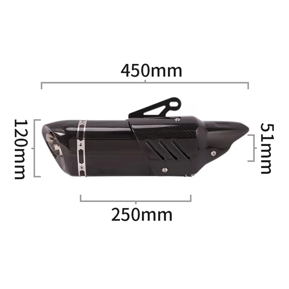 38-51mm Universal Exhaust Muffler Pipe End Tips Removable Baffle DB Killer Slip on Motorcycle Dirt Bike ATV Carbon Fiber