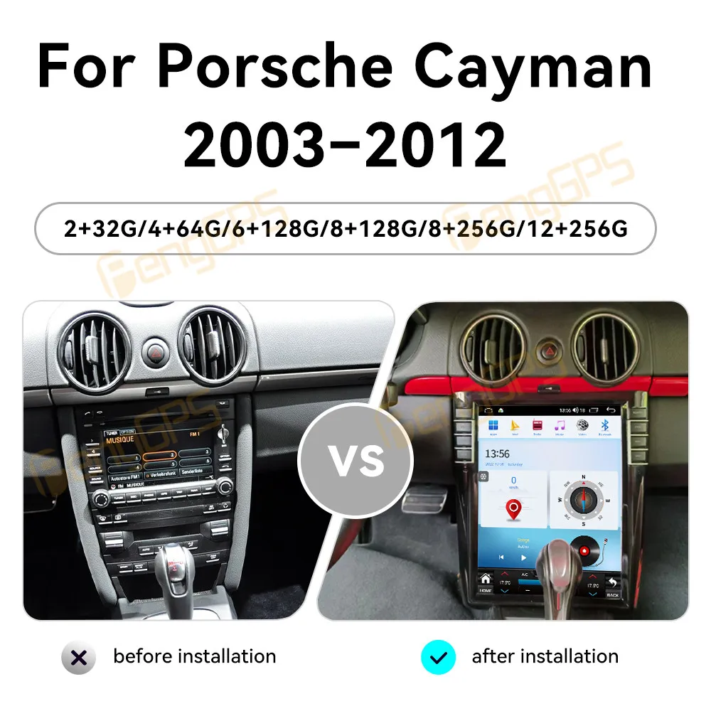Car Accessories Radio For Porsche Cayman 2003–2012 Android Auto GPS Navigation Multimedia Stereo Receiver Head Unit Offline Maps