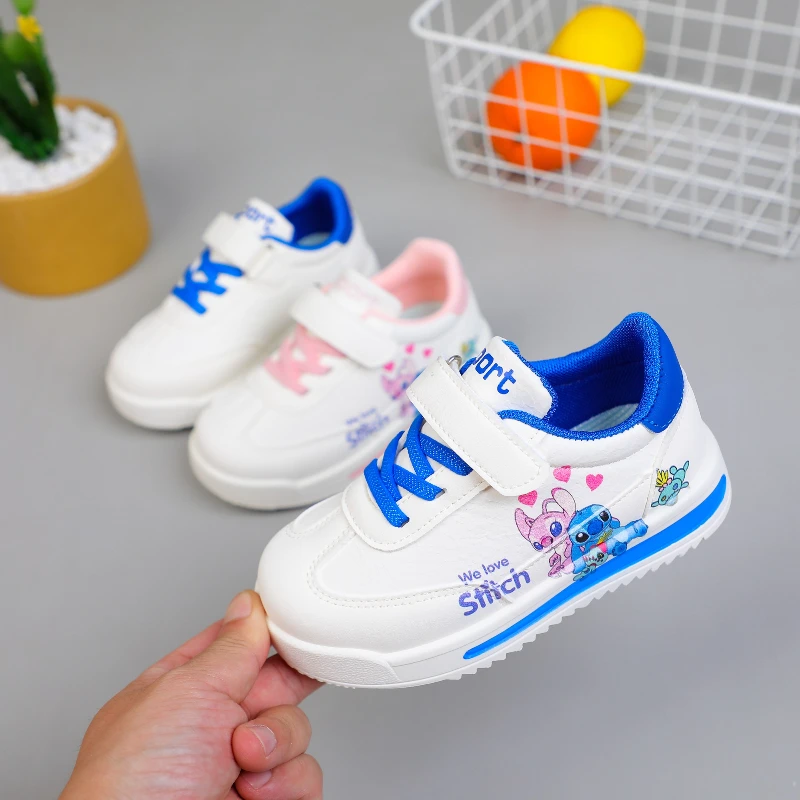 

Disney 2026 New Kids Cartoon Stitch Cute Casual Shoes Autumn Fashion Soft Children Girls Boys Comfortable Sports Kids Shoes